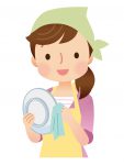 エプロン姿の女性 エプロン姿の女性